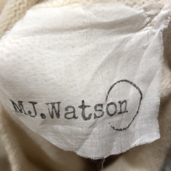 MJ Watson Cashmere Cropped Sweater Size Large Cream Funnel Neck Pullover - Picture 6 of 11